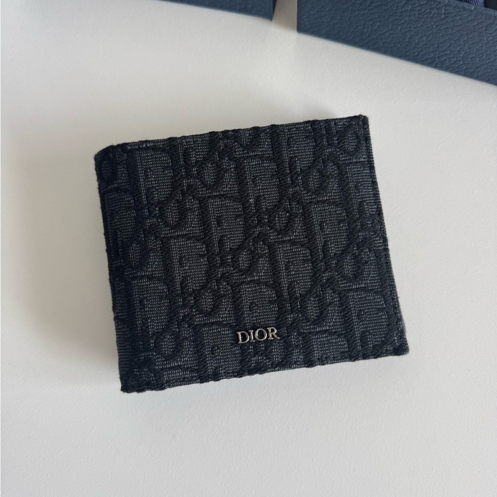 Dior Wallet Black Oblique Jacquard